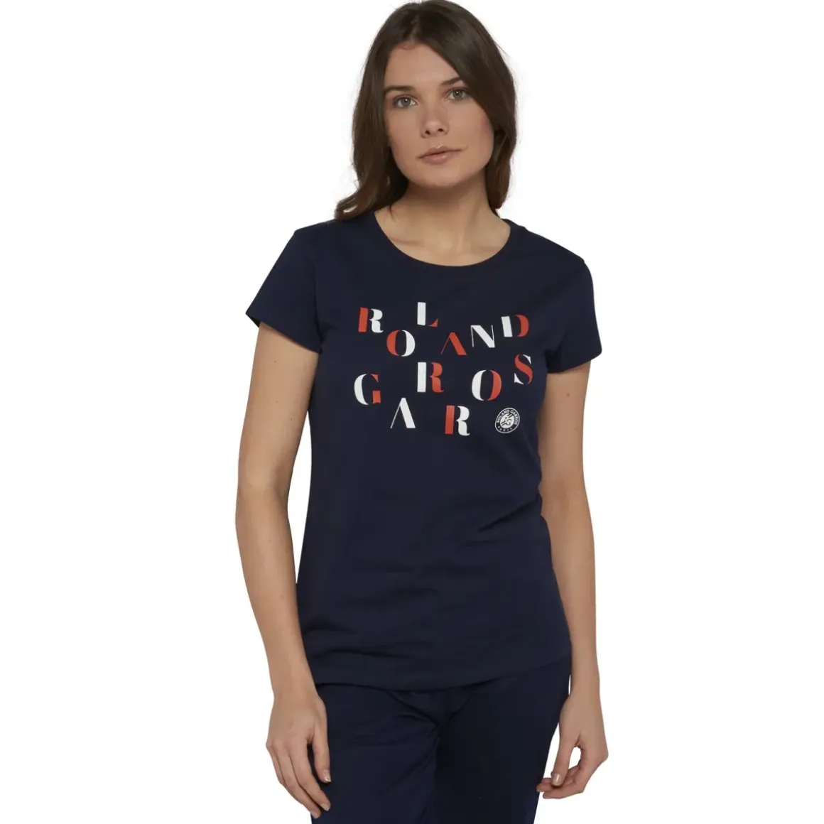 Roland-Garros T-shirts & Tank Tops|woman t-shirt letters - navy blue