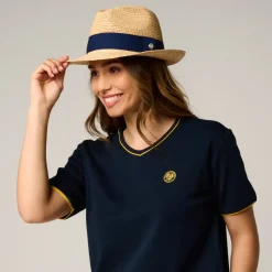 Roland-Garros Caps & Hats|Caps & Hats|Trilby in Raffia - Navy