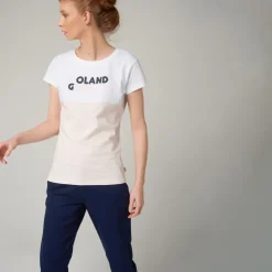Roland-Garros T-shirts & Tank Tops|Woman's Color Block Round Neck T-Shirt - pink and white