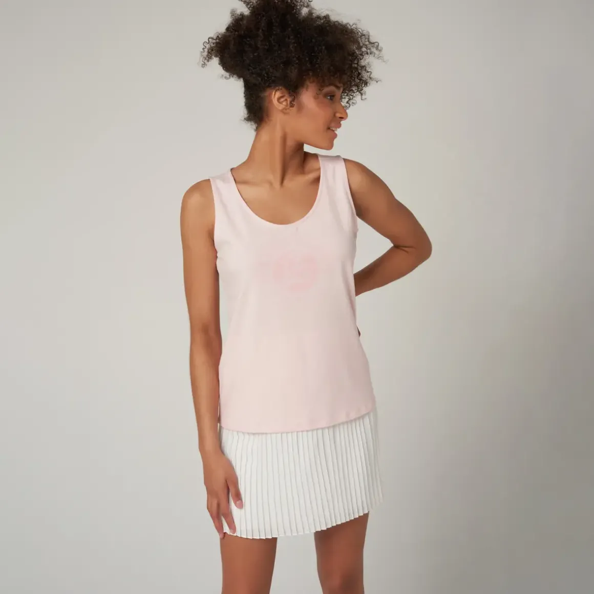 Roland-Garros T-shirts & Tank Tops|Women's logo round neck tank top - pink